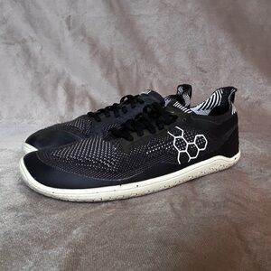 Vivo Barefoot Black and White Running Sneaker Geo Racer Knit size US 10 EU 41